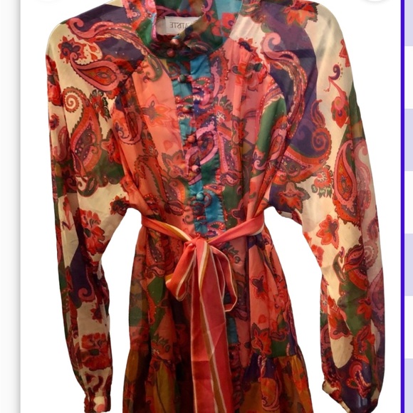 NWT Multi Paisley pink mini Dress - Picture 1 of 4